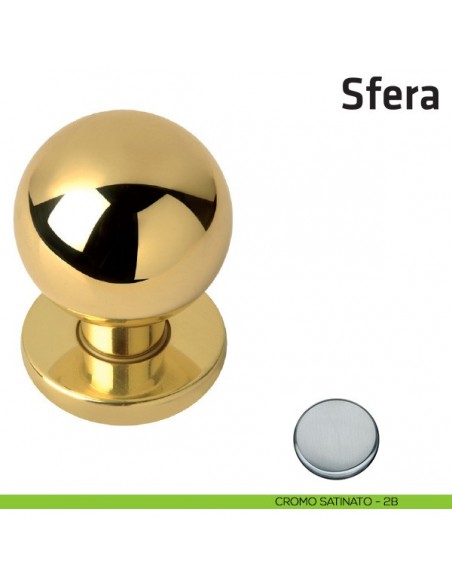 Pomolo fisso per porta Sfera Comit diametro 50 mm cromo satinato