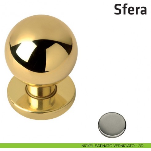 Pomolo fisso per porta Sfera Comit diametro 50 mm nickel satinato verniciato
