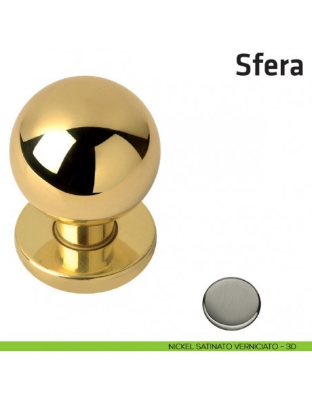 Pomolo girevole per porta Sfera Comit diametro 50 mm nickel satinato verniciato