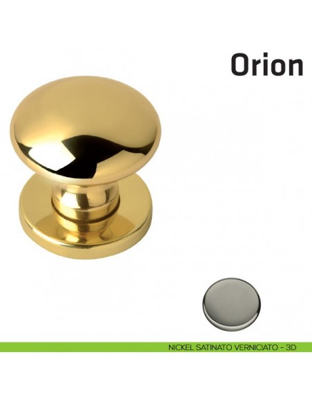 Pomolo fisso per porta Orion Comit diametro 50 mm nickel satinato verniciato