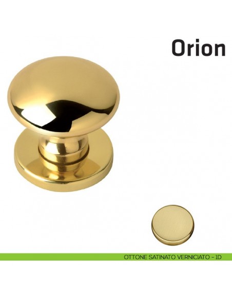 Pomolo girevole per porta Orion Comit diametro 50 mm ottone satinato verniciato