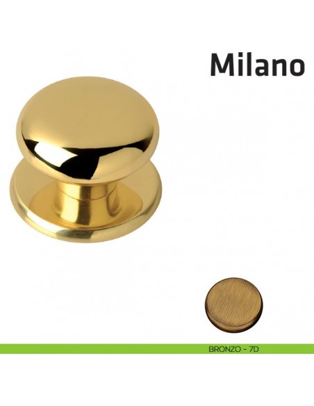 Pomolo fisso per porta Milano Comit diametro 70 mm bronzo