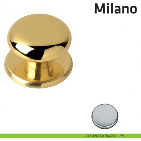 Pomolo fisso per porta Milano Comit diametro 70 mm cromo satinato