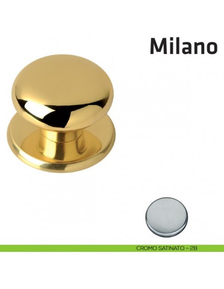Pomolo fisso per porta Milano Comit diametro 70 mm cromo satinato