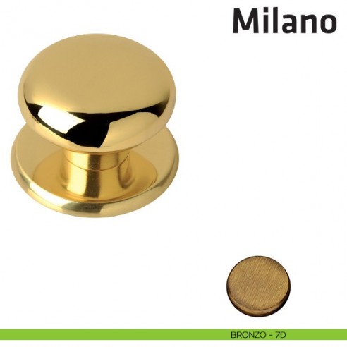 Pomolo fisso per porta Milano Comit diametro 80 mm bronzo