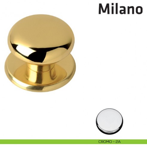 Pomolo fisso per porta Milano Comit diametro 80 mm cromo lucido