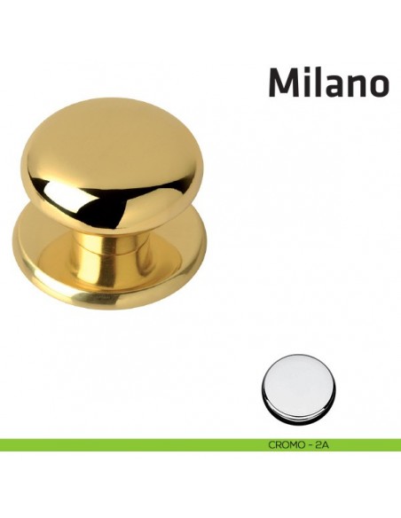 Pomolo fisso per porta Milano Comit diametro 80 mm cromo lucido
