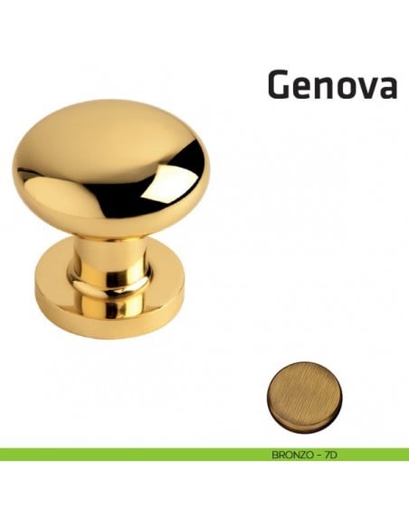 Pomolo fisso per porta Genova Comit diametro 65 mm bronzo
