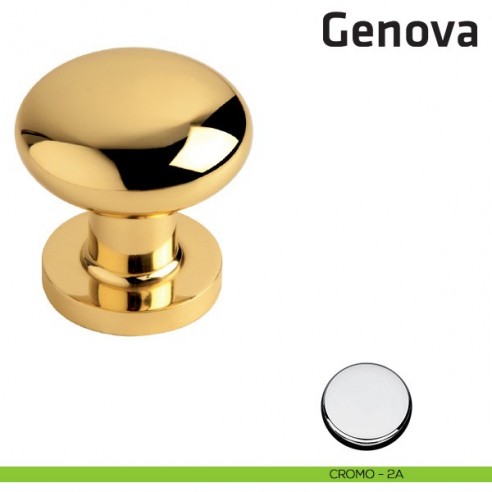 Pomolo fisso per porta Genova Comit diametro 65 mm cromo lucido