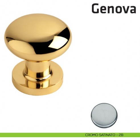 Pomolo fisso per porta Genova Comit diametro 65 mm cromo satinato