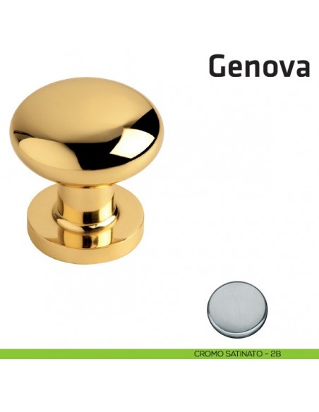Pomolo fisso per porta Genova Comit diametro 65 mm cromo satinato