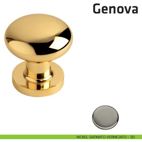 Pomolo fisso per porta Genova Comit diametro 65 mm nickel satinato verniciato