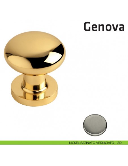 Pomolo fisso per porta Genova Comit diametro 65 mm nickel satinato verniciato