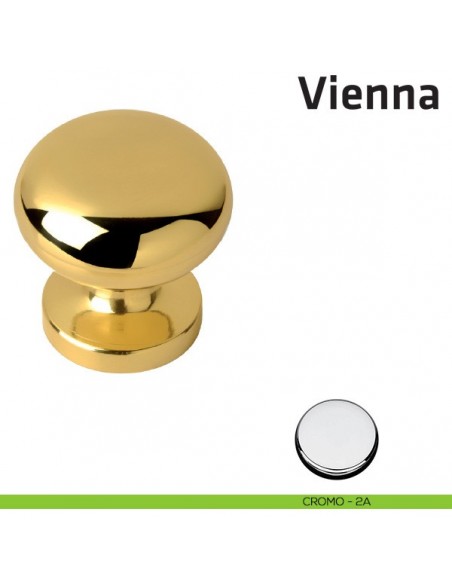 Pomolo fisso per porta Vienna Comit diametro 64 mm cromo lucido