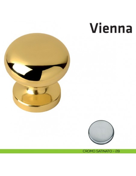 Pomolo fisso per porta Vienna Comit diametro 64 mm cromo satinato