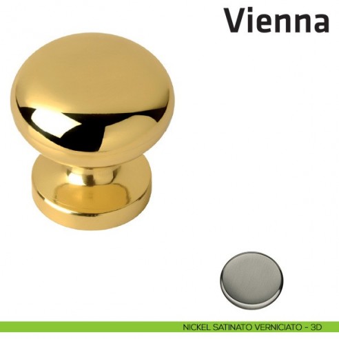 Pomolo fisso per porta Vienna Comit diametro 64 mm nickel satinato verniciato