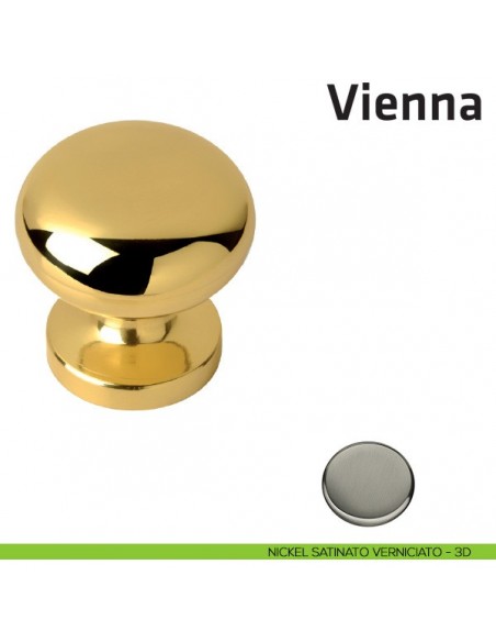 Pomolo fisso per porta Vienna Comit diametro 64 mm nickel satinato verniciato