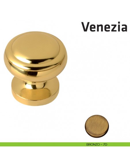 Pomolo fisso per porta Venezia Comit diametro 64 mm bronzo