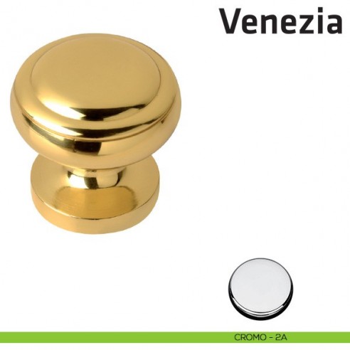 Pomolo fisso per porta Venezia Comit diametro 64 mm cromo lucido