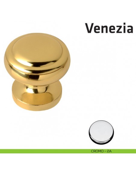 Pomolo fisso per porta Venezia Comit diametro 64 mm cromo lucido