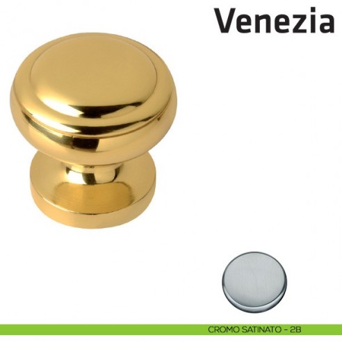 Pomolo fisso per porta Venezia Comit diametro 64 mm cromo satinato