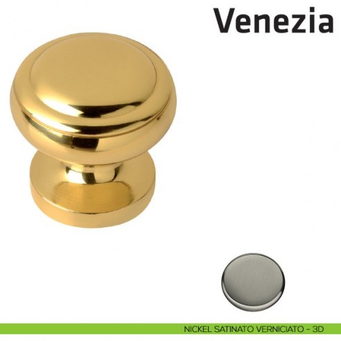 Pomolo fisso per porta Venezia Comit diametro 64 mm nickel satinato verniciato