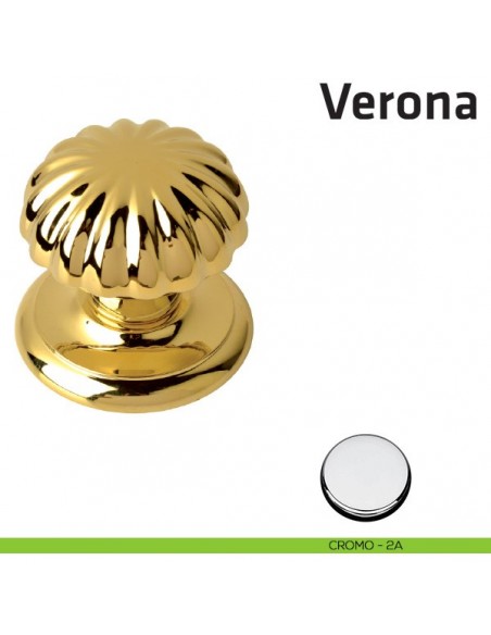 Pomolo fisso per porta Verona Comit diametro 70 mm cromo lucido