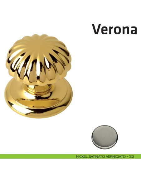 Pomolo fisso per porta Verona Comit diametro 70 mm nickel satinato verniciato