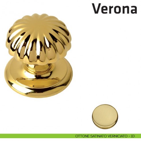 Pomolo fisso per porta Verona Comit diametro 80 mm ottone satinato verniciato
