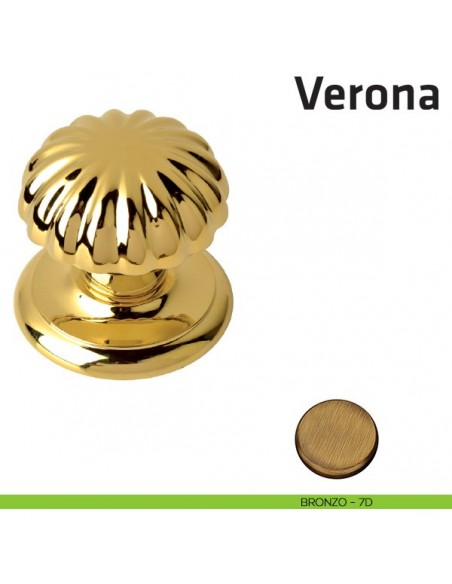 Pomolo fisso per porta Verona Comit diametro 80 mm bronzo