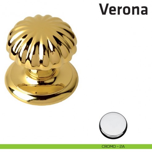 Pomolo fisso per porta Verona Comit diametro 80 mm cromo lucido