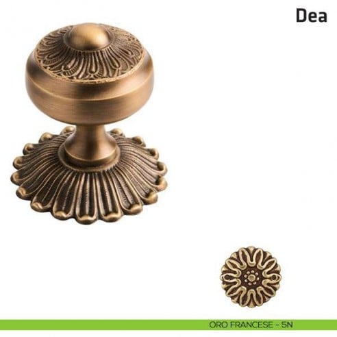 Pomolo fisso per porta Dea Comit diametro 65 mm oro francese