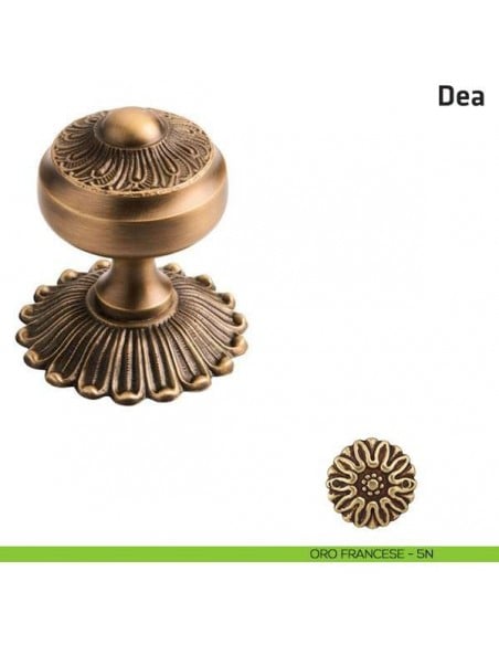 Pomolo fisso per porta Dea Comit diametro 65 mm oro francese