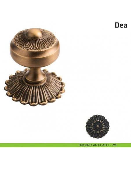Pomolo fisso per porta Dea Comit diametro 65 mm bronzo antico
