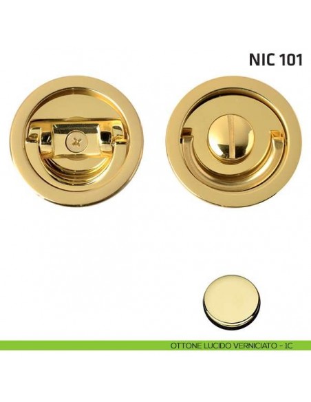 Kit tondo con anello + anello in folle NIC 101 ottone lucido verniciato