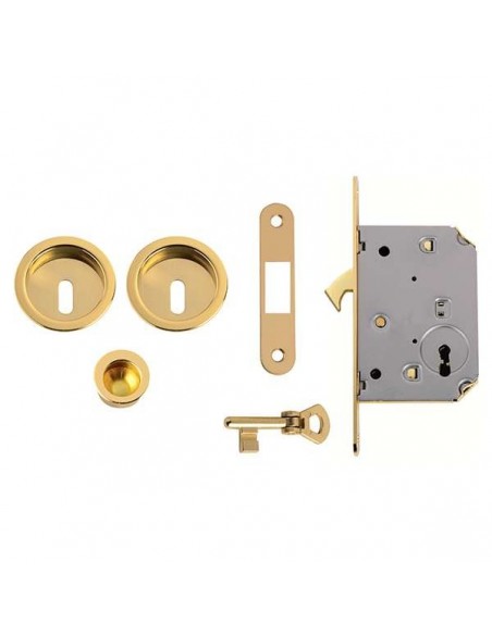 Kit tondo foro chiave con chiave, trascinatore e serratura NIC 101