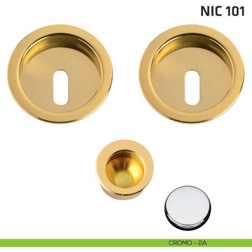 Kit tondo foro chiave + trascinatore NIC 101 cromo lucido