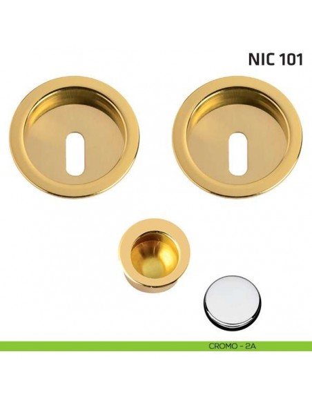 Kit tondo foro chiave + trascinatore NIC 101 cromo lucido