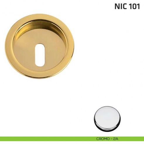 Maniglia incasso tonda foro chiave NIC 101 cromo lucido