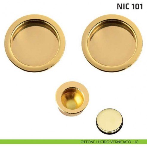 Kit tondo cieco + trascinatore NIC 101 ottone lucido verniciato