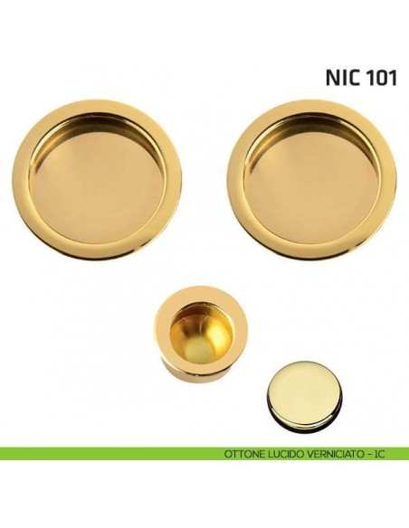 Kit tondo cieco + trascinatore NIC 101 ottone lucido verniciato