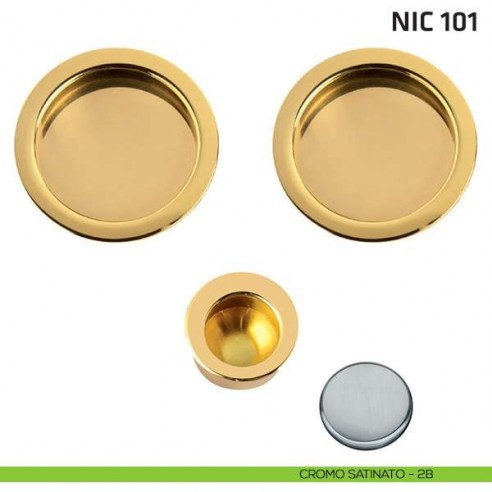 Kit tondo cieco + trascinatore NIC 101 cromo satinato