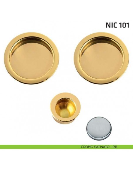 Kit tondo cieco + trascinatore NIC 101 cromo satinato