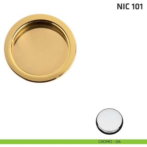Maniglia incasso tonda cieca NIC 101 cromo lucido