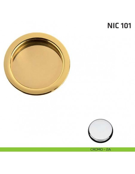 Maniglia incasso tonda cieca NIC 101 cromo lucido