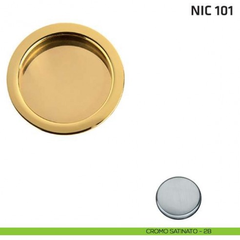 Maniglia incasso tonda cieca NIC 101 cromo satinato