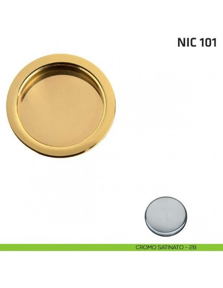 Maniglia incasso tonda cieca NIC 101 cromo satinato