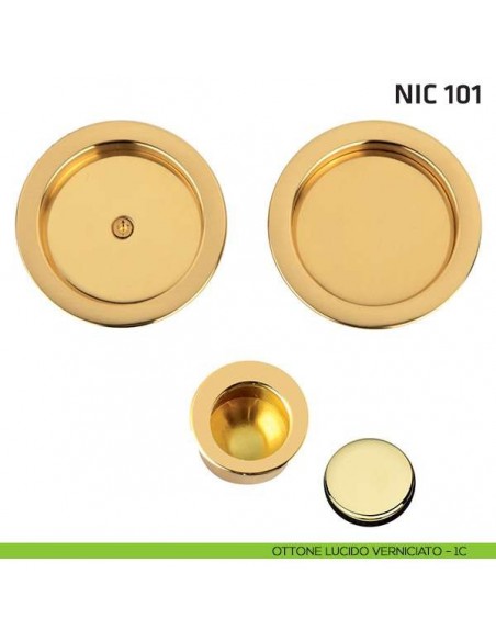 Kit tondo cieco con vite + trascinatore NIC 101 ottone lucido verniciato
