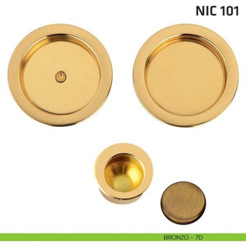 Kit tondo cieco con vite + trascinatore NIC 101 bronzo