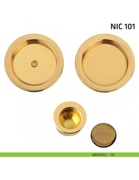 Kit tondo cieco con vite + trascinatore NIC 101 bronzo